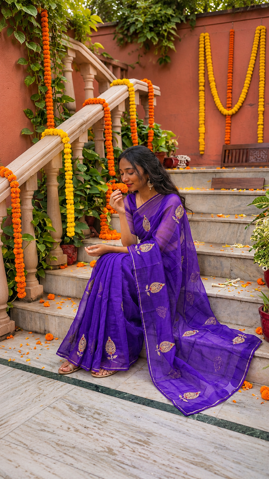 Pure Silk Organza Zardozi Saree