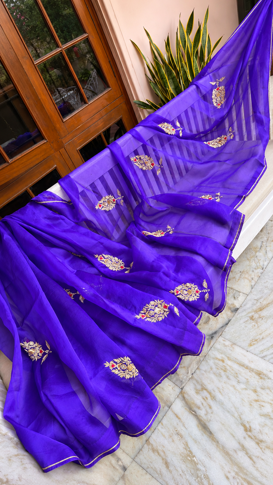 Pure Silk Organza Zardozi Saree